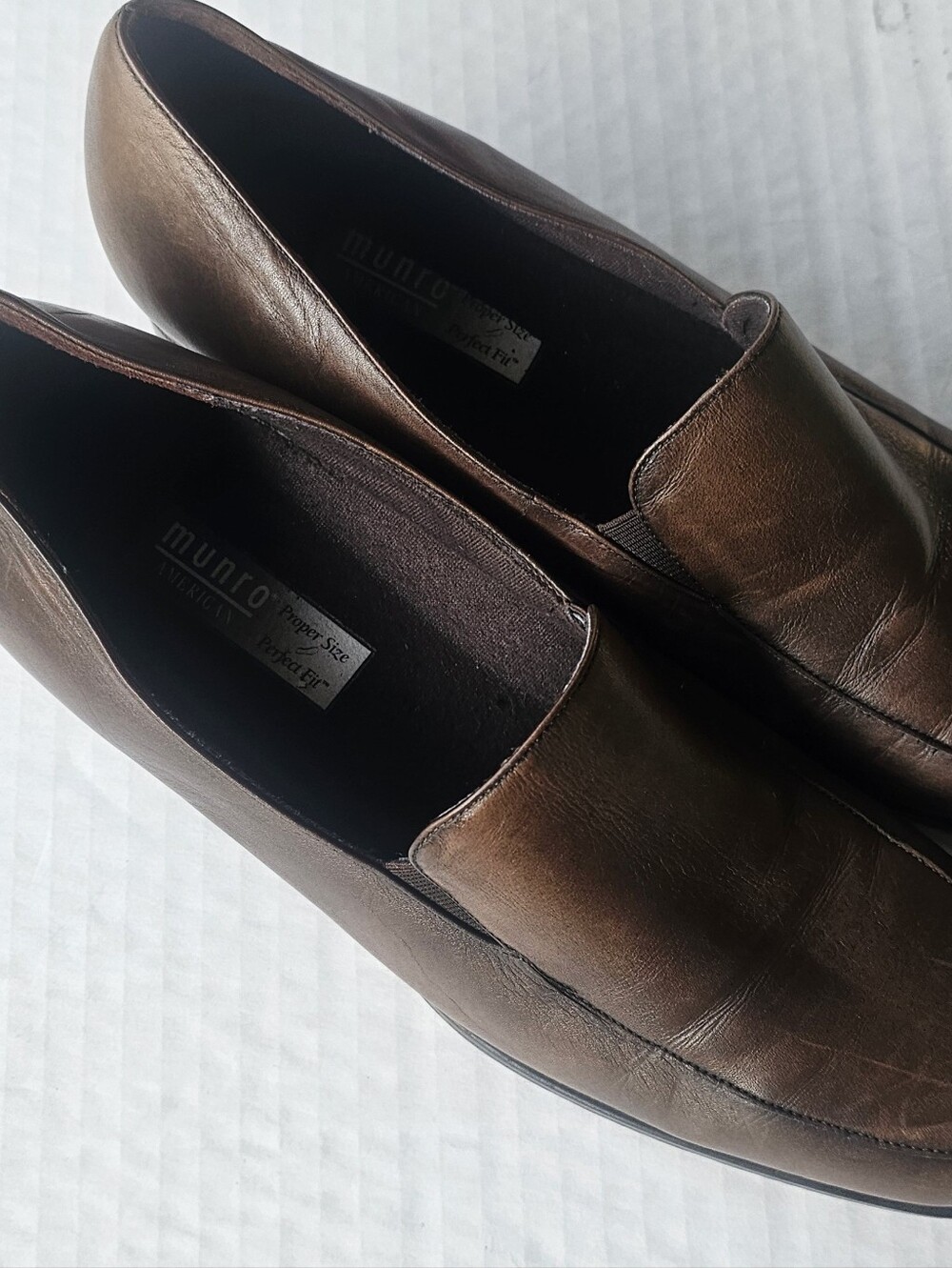 Munro Brown Leather Slip-On Loafers for Women